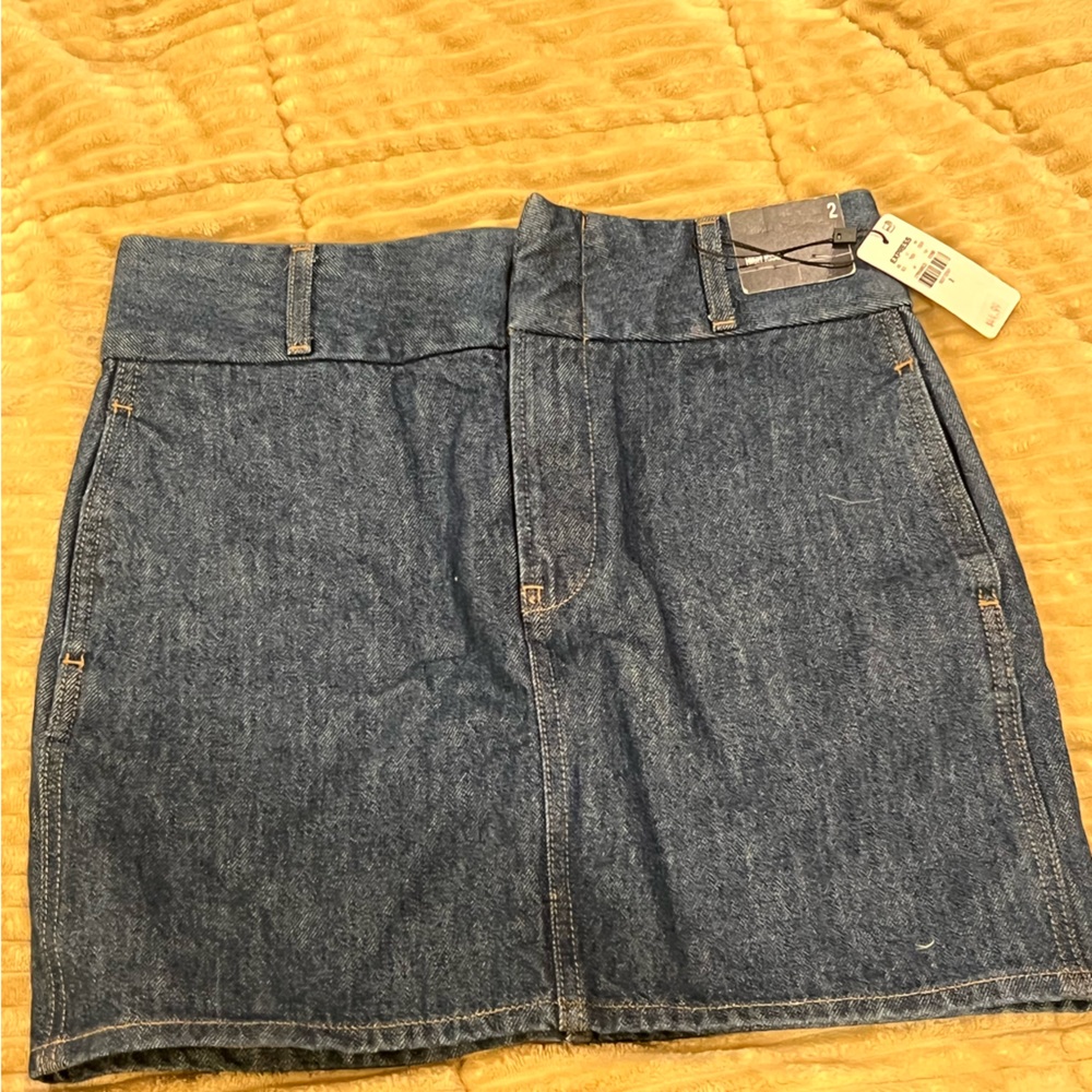 Express High Rise Denim Skirt